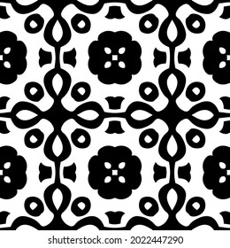 floral seamless pattern background.Geometric ornament for wallpapers and backgrounds. Black and white pattern.

