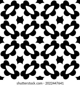floral seamless pattern background.Geometric ornament for wallpapers and backgrounds. Black and white pattern.

