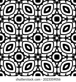 
floral seamless pattern background.Geometric ornament for wallpapers and backgrounds. Black and white pattern.