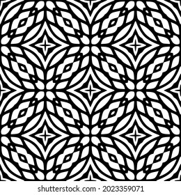 
floral seamless pattern background.Geometric ornament for wallpapers and backgrounds. Black and white pattern.