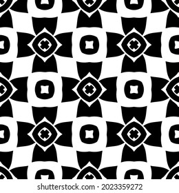 
floral seamless pattern background.Geometric ornament for wallpapers and backgrounds. Black and white pattern.