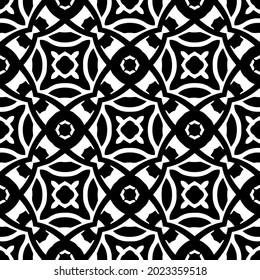 
floral seamless pattern background.Geometric ornament for wallpapers and backgrounds. Black and white pattern.