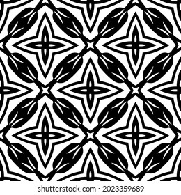 fondo de patrón sin costuras floral.Ornamento geométrico para fondos de paredes y fondos. Patrón blanco y negro.