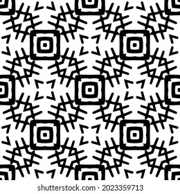 floral seamless pattern background.Geometric ornament for wallpapers and backgrounds. Black and white pattern.