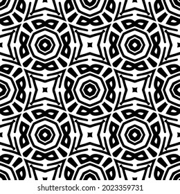 fondo de patrón sin costuras floral.Ornamento geométrico para fondos de paredes y fondos. Patrón blanco y negro.