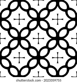 
floral seamless pattern background.Geometric ornament for wallpapers and backgrounds. Black and white pattern.