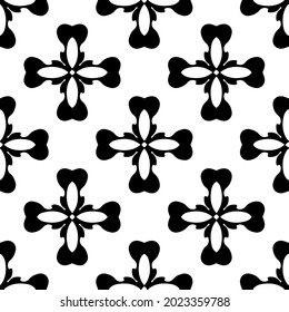 
floral seamless pattern background.Geometric ornament for wallpapers and backgrounds. Black and white pattern.