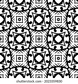 
floral seamless pattern background.Geometric ornament for wallpapers and backgrounds. Black and white pattern.