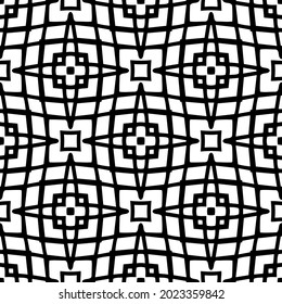 floral seamless pattern background.Geometric ornament for wallpapers and backgrounds. Black and white pattern.