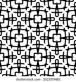 floral seamless pattern background.Geometric ornament for wallpapers and backgrounds. Black and white pattern.
