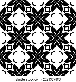 
floral seamless pattern background.Geometric ornament for wallpapers and backgrounds. Black and white pattern.