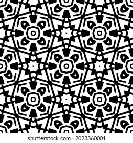 
floral seamless pattern background.Geometric ornament for wallpapers and backgrounds. Black and white pattern.
