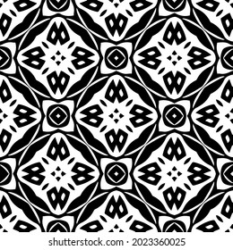 floral seamless pattern background.Geometric ornament for wallpapers and backgrounds. Black and white pattern.