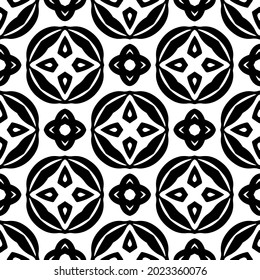 
floral seamless pattern background.Geometric ornament for wallpapers and backgrounds. Black and white pattern.