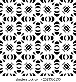 floral seamless pattern background.Geometric ornament for wallpapers and backgrounds. Black and white pattern.