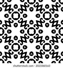 
floral seamless pattern background.Geometric ornament for wallpapers and backgrounds. Black and white pattern.