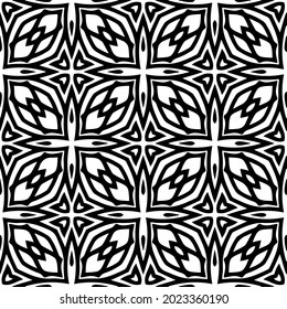 
floral seamless pattern background.Geometric ornament for wallpapers and backgrounds. Black and white pattern.