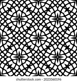 
floral seamless pattern background.Geometric ornament for wallpapers and backgrounds. Black and white pattern.