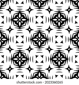 
floral seamless pattern background.Geometric ornament for wallpapers and backgrounds. Black and white pattern.