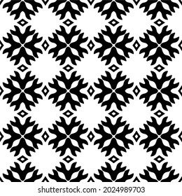 floral seamless pattern background.Geometric ornament for wallpapers and backgrounds. Black and white pattern.