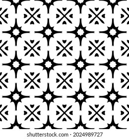 floral seamless pattern background.Geometric ornament for wallpapers and backgrounds. Black and white pattern.