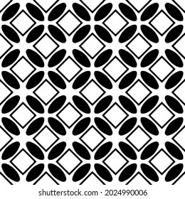 floral seamless pattern background.Geometric ornament for wallpapers and backgrounds. Black and white pattern.