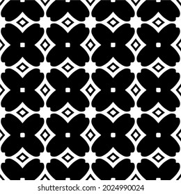 floral seamless pattern background.Geometric ornament for wallpapers and backgrounds. Black and white pattern.