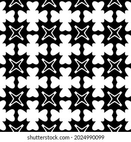 fondo de patrón sin costuras floral.Ornamento geométrico para fondos de paredes y fondos. Patrón blanco y negro.