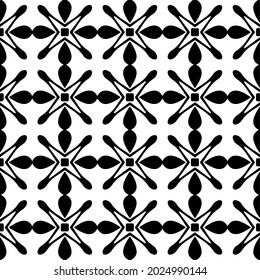fondo de patrón sin costuras floral.Ornamento geométrico para fondos de paredes y fondos. Patrón blanco y negro.