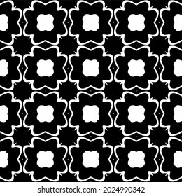 fondo de patrón sin costuras floral.Ornamento geométrico para fondos de paredes y fondos. Patrón blanco y negro.