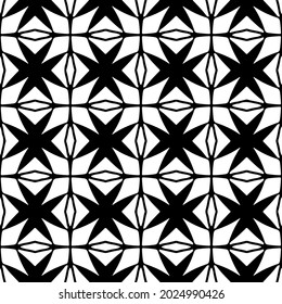 floral seamless pattern background.Geometric ornament for wallpapers and backgrounds. Black and white pattern.