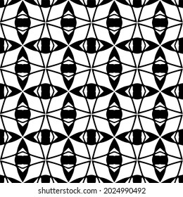 floral seamless pattern background.Geometric ornament for wallpapers and backgrounds. Black and white pattern.