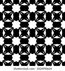 floral seamless pattern background.Geometric ornament for wallpapers and backgrounds. Black and white pattern.