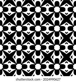 floral seamless pattern background.Geometric ornament for wallpapers and backgrounds. Black and white pattern.