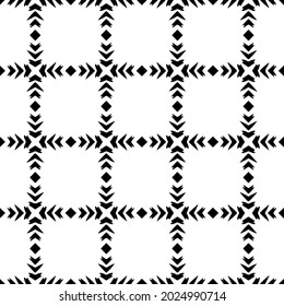 floral seamless pattern background.Geometric ornament for wallpapers and backgrounds. Black and white pattern.