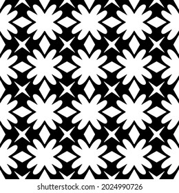 floral seamless pattern background.Geometric ornament for wallpapers and backgrounds. Black and white pattern.