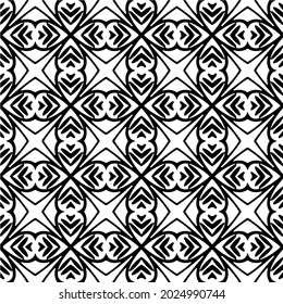 fondo de patrón sin costuras floral.Ornamento geométrico para fondos de paredes y fondos. Patrón blanco y negro.