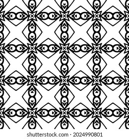 fondo de patrón sin costuras floral.Ornamento geométrico para fondos de paredes y fondos. Patrón blanco y negro.