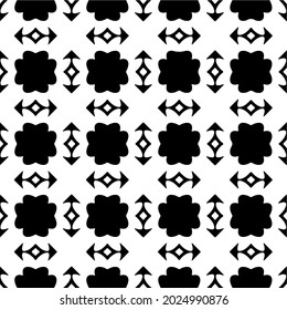 floral seamless pattern background.Geometric ornament for wallpapers and backgrounds. Black and white pattern.