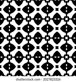 floral seamless pattern background.Geometric ornament for wallpapers and backgrounds. Black and white pattern.