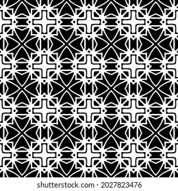 fondo de patrón sin costuras floral.Ornamento geométrico para fondos de paredes y fondos. Patrón blanco y negro.