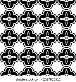 fondo de patrón sin costuras floral.Ornamento geométrico para fondos de paredes y fondos. Patrón blanco y negro.