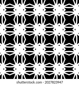 floral seamless pattern background.Geometric ornament for wallpapers and backgrounds. Black and white pattern.