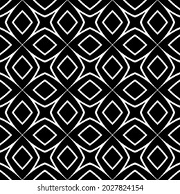 floral seamless pattern background.Geometric ornament for wallpapers and backgrounds. Black and white pattern.