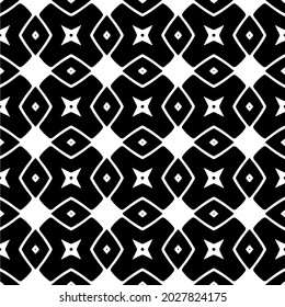 Blumenmuster nahtloser Hintergrund.Geometrisches Ornament für Bildschirmhintergründe und Hintergründe. Schwarz-Weiß-Muster.