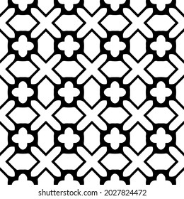 floral seamless pattern background.Geometric ornament for wallpapers and backgrounds. Black and white pattern.