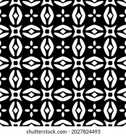 floral seamless pattern background.Geometric ornament for wallpapers and backgrounds. Black and white pattern.