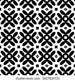 floral seamless pattern background.Geometric ornament for wallpapers and backgrounds. Black and white pattern.