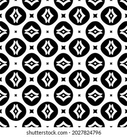 floral seamless pattern background.Geometric ornament for wallpapers and backgrounds. Black and white pattern.