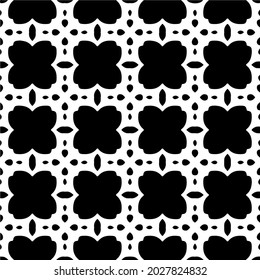 floral seamless pattern background.Geometric ornament for wallpapers and backgrounds. Black and white pattern.